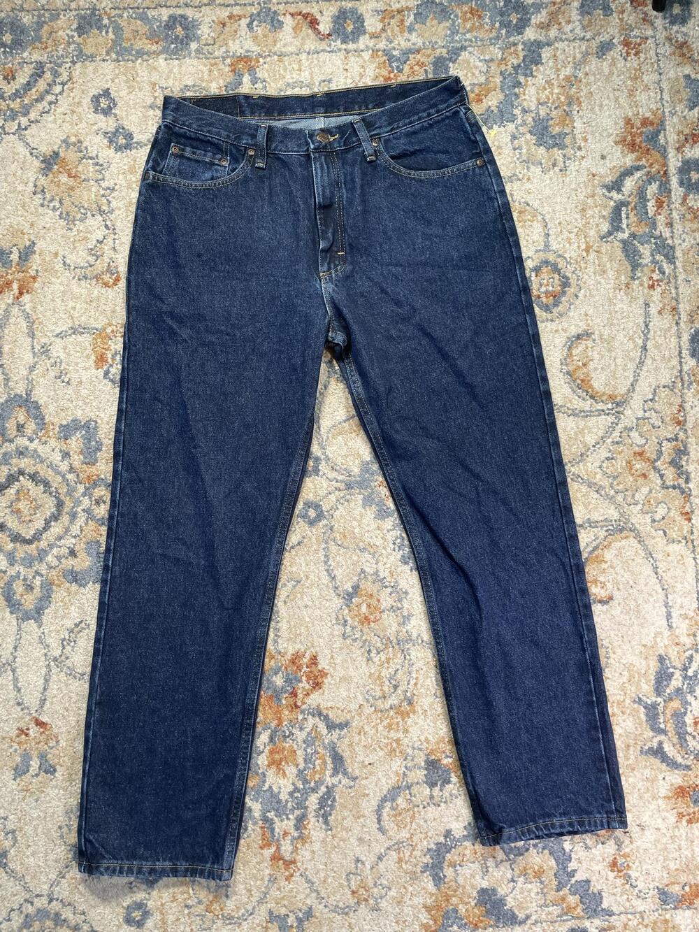 Wrangler Five Star Jeans Mens 34x30 Blue Dark Wash Regular Straight Denim Pants